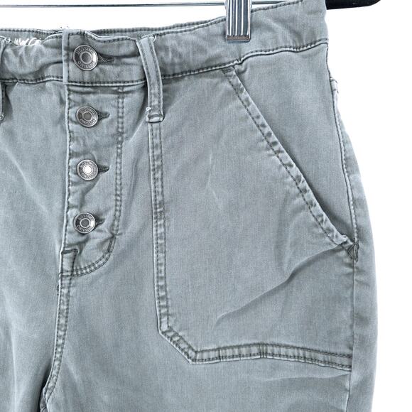 Mossimo Women Lt Gray Green Moto Button Fly Flap Pocket Super Stretch Jegging 10 - Picture 6 of 11